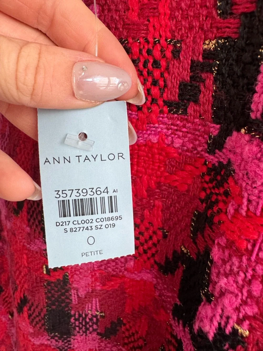 NWT Ann Taylor pink and black tweed dress and Blazer set size 0 petite - Picture 6 of 16